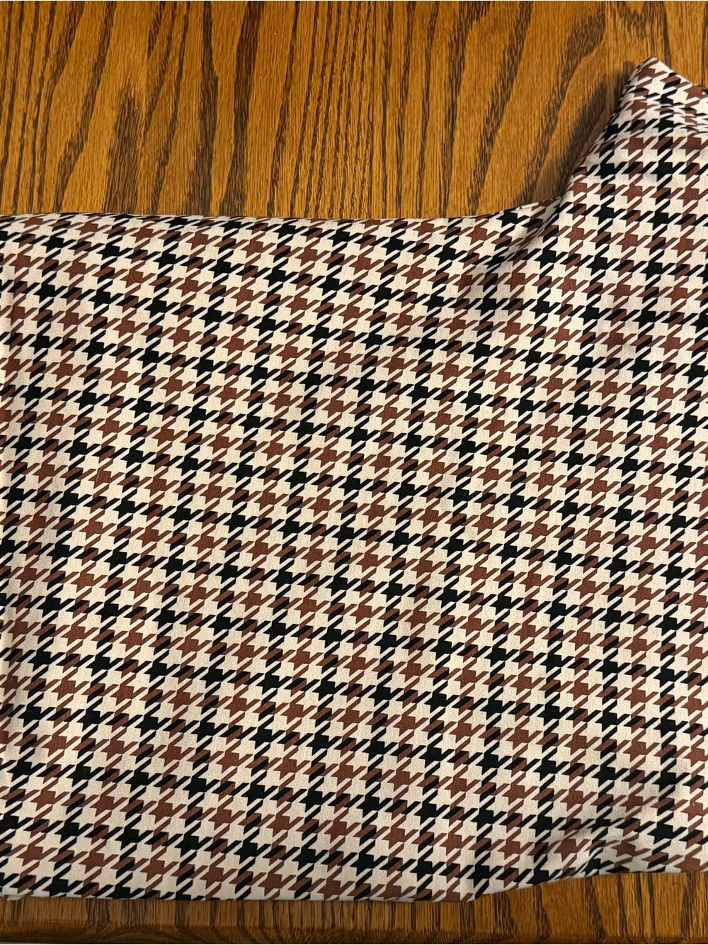 Studio Houndstooth Pocket Square - Black, Brown & Cream